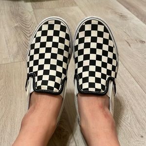 Vans slip on checkerboard